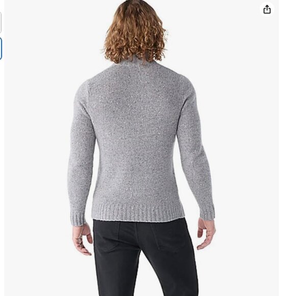 NEW SmartWool man Heavy Henley Sweater - Merino Wool Light Gray Heather 253 - Picture 2 of 5